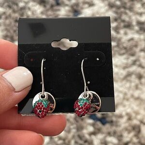 Marc Jacobs Strawberry and logo disk drop earrings